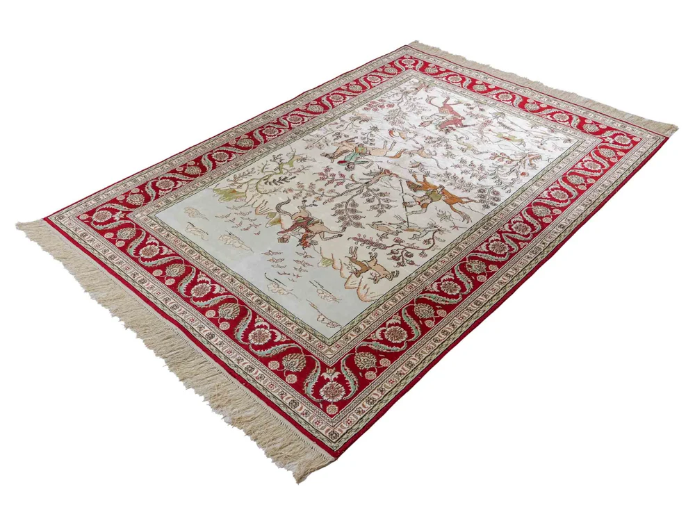 Silketeppe - Kina silke - 180 x 124 cm - beige