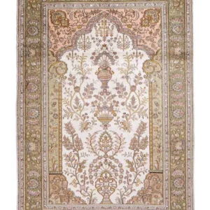 Silketeppe - Kina silke - 181 x 123 cm - beige