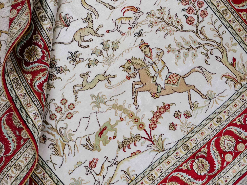 Silketeppe - Kina silke - 183 x 124 cm - beige