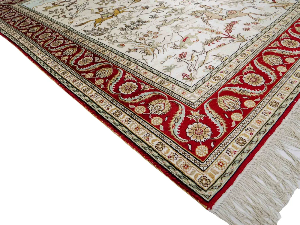 Silketeppe - Kina silke - 183 x 124 cm - beige
