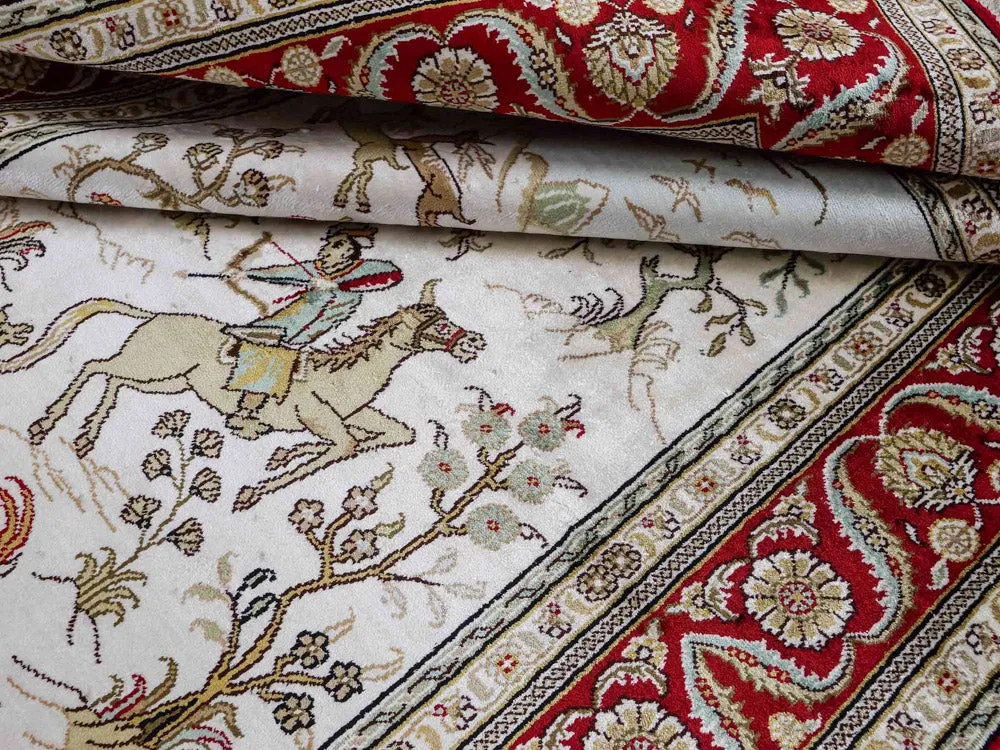 Silketeppe - Kina silke - 183 x 124 cm - beige