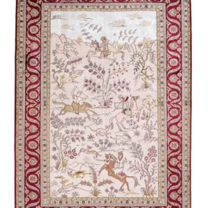 Silketeppe - Kina silke - 183 x 125 cm - beige