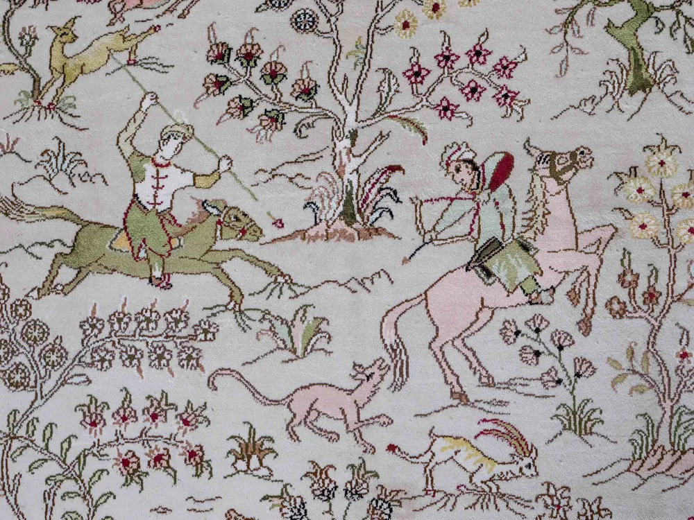 Silketeppe - Kina silke - 183 x 125 cm - beige