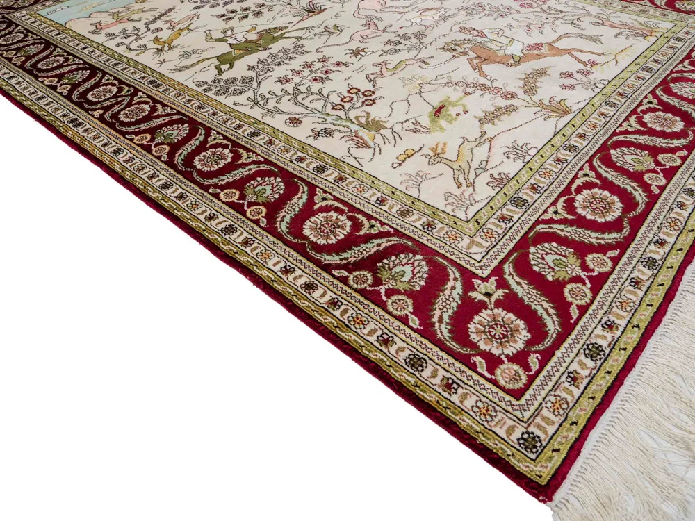 Silketeppe - Kina silke - 183 x 125 cm - beige