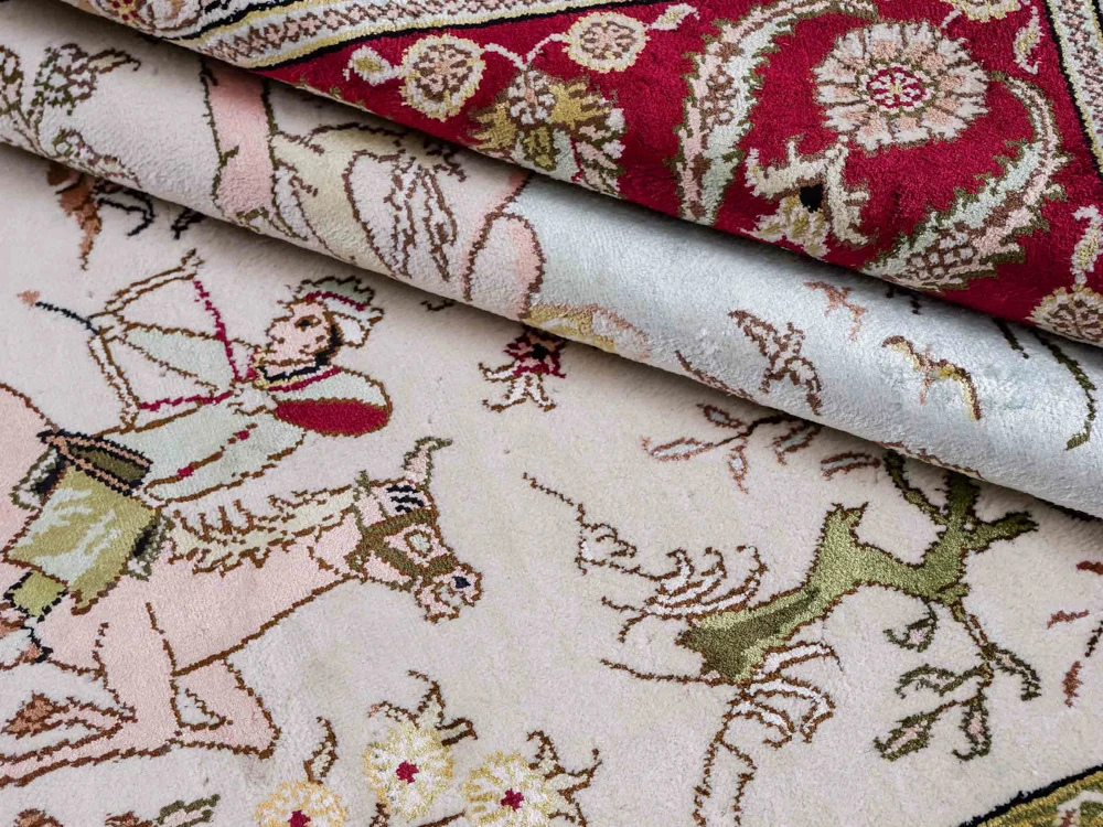 Silketeppe - Kina silke - 183 x 125 cm - beige