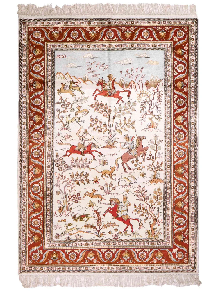 Silketeppe - Kina silke - 184 x 125 cm - beige