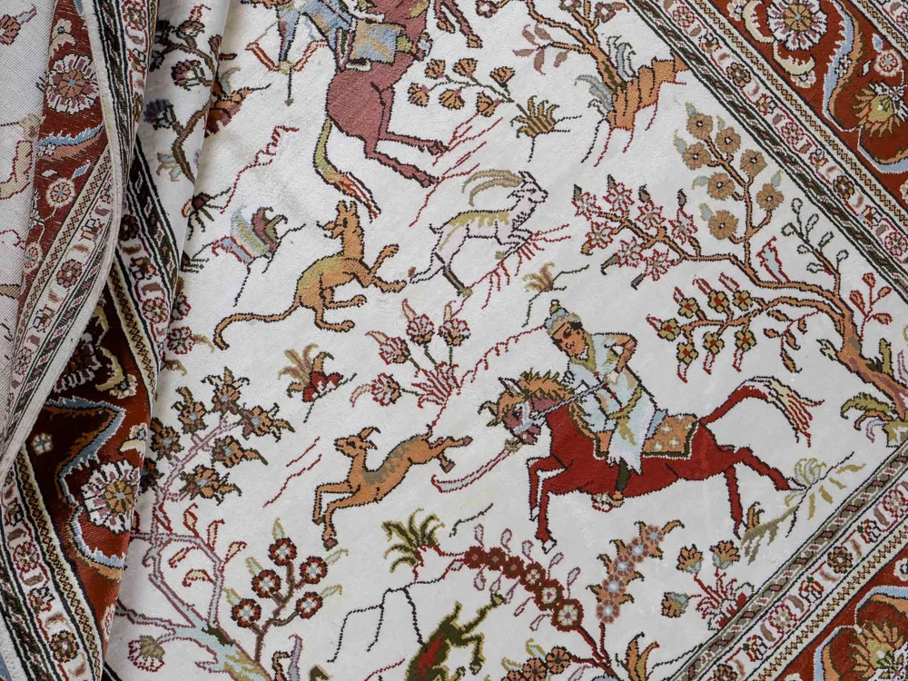 Silketeppe - Kina silke - 184 x 125 cm - beige