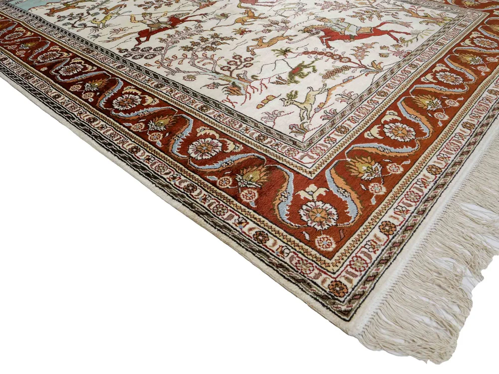 Silketeppe - Kina silke - 184 x 125 cm - beige