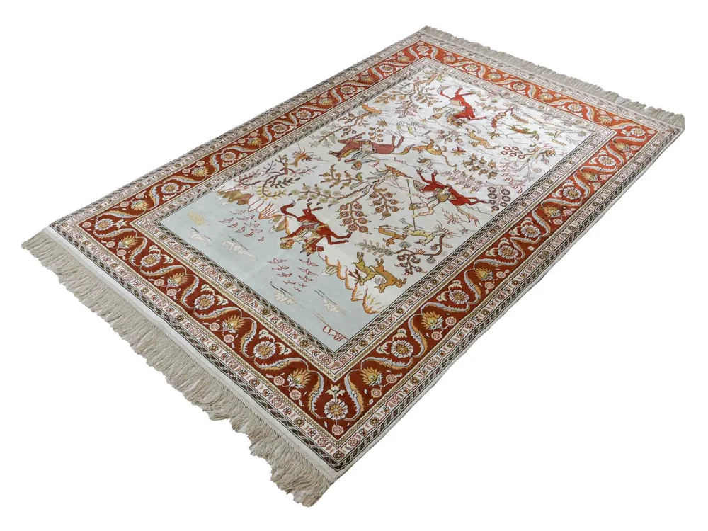 Silketeppe - Kina silke - 184 x 125 cm - beige