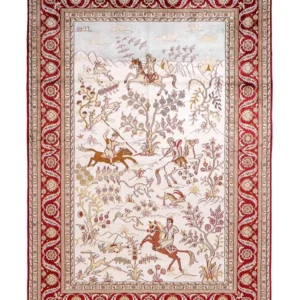 Silketeppe - Kina silke - 185 x 124 cm - beige