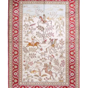 Silketeppe - Kina silke - 185 x 126 cm - beige