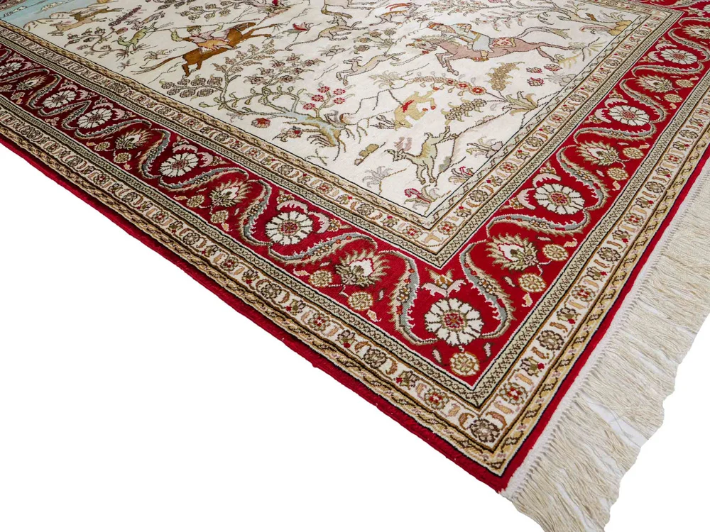 Silketeppe - Kina silke - 185 x 126 cm - beige