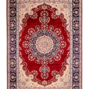 Silketeppe - Kina silke - 186 x 121 cm - rød