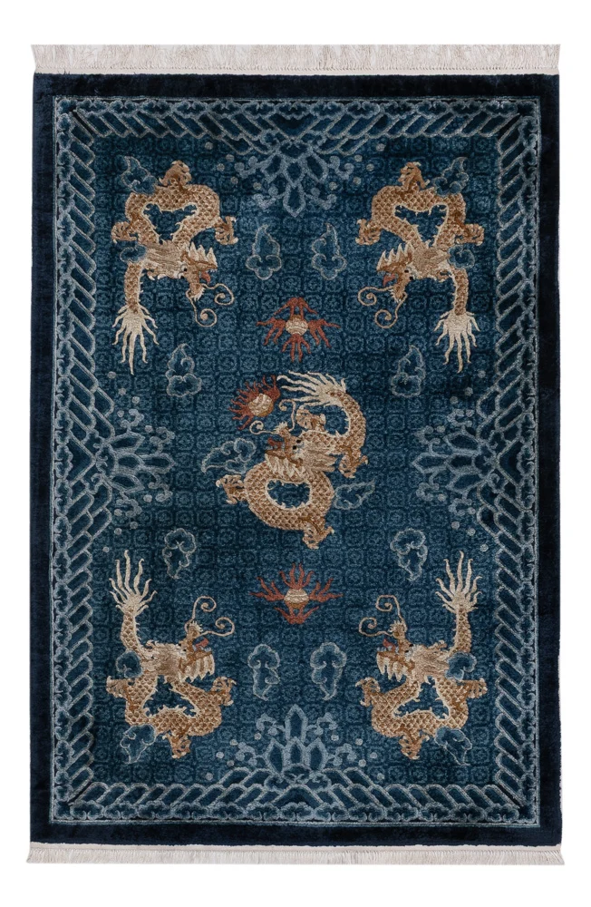 Silketeppe - Kina silke - 187 x 123 cm - beige