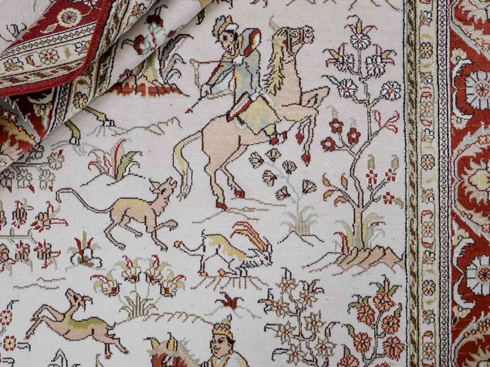 Silketeppe - Kina silke - 193 x 121 cm - beige