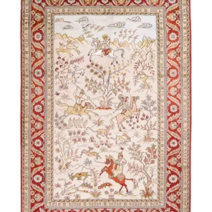 Silketeppe - Kina silke - 193 x 121 cm - beige