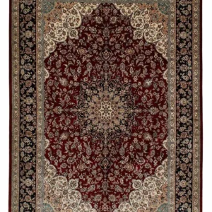 Silketeppe - Kina silke - 198 x 137 cm - mørk rød