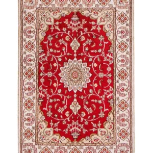 Silketeppe - Kina silke - 89 x 62 cm - rød