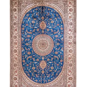 Silketeppe - Kina silke - 240 x 149 cm - blå