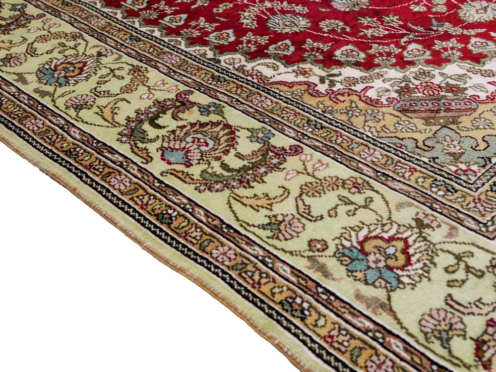 Silketeppe - Kina silke - 240 x 153 cm - rød