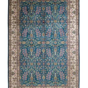 Silketeppe - Kina silke - 242 x 155 cm - bensinblå
