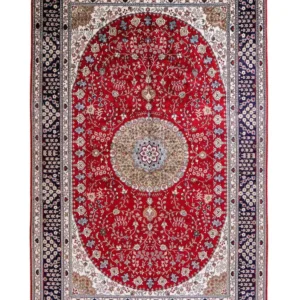 Silketeppe - Kina silke - 246 x 152 cm - rød
