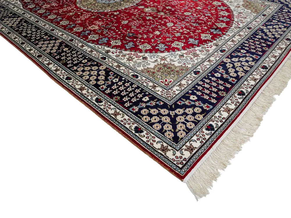 Silketeppe - Kina silke - 246 x 152 cm - rød