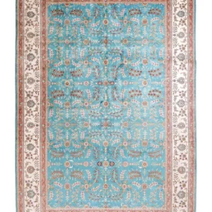 Silketeppe - Kina silke - 263 x 180 cm - lyseblå