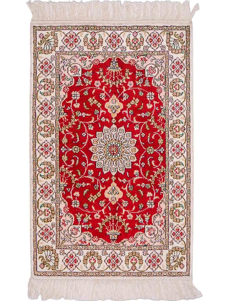 Silketeppe - Kina silke - 89 x 62 cm - rød
