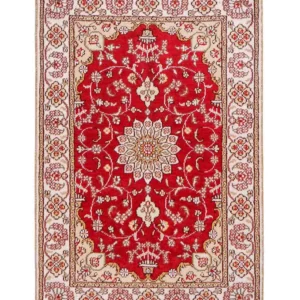 Silketeppe - Kina silke - 90 x 62 cm - rød