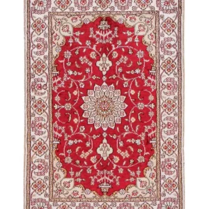 Silketeppe - Kina silke - 89 x 61 cm - rød