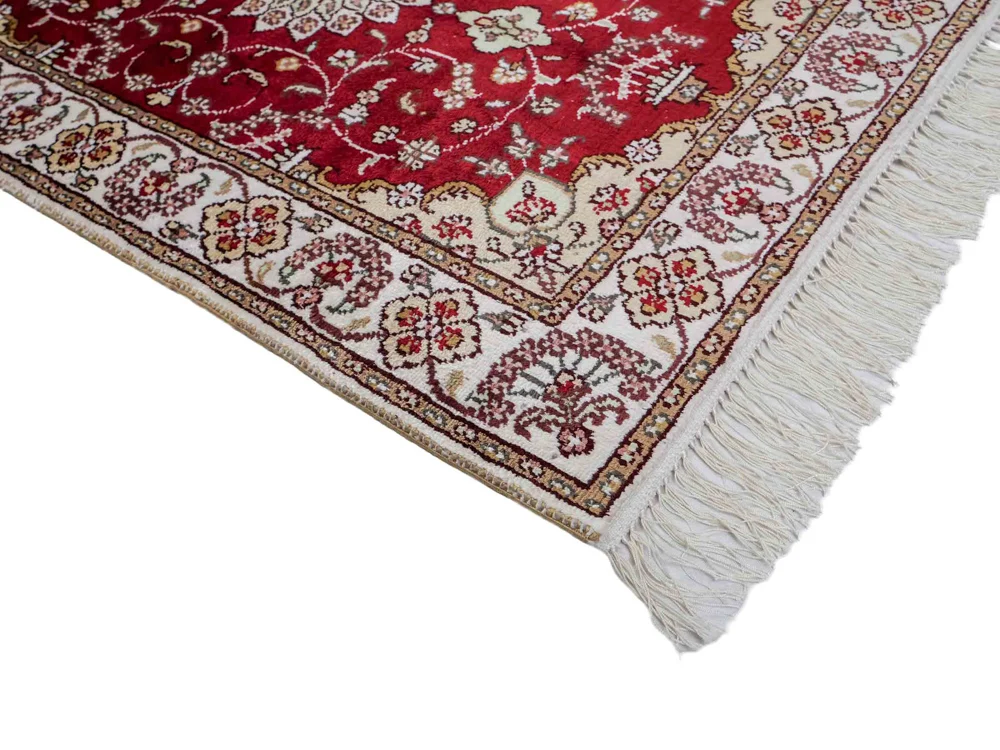 Silketeppe - Kina silke - 89 x 61 cm - rød