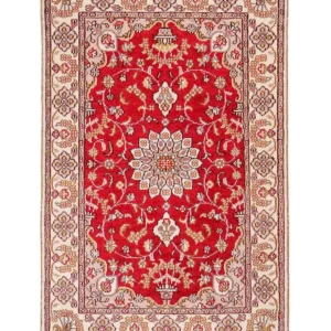 Silketeppe - Kina silke - 92 x 60 cm - rød