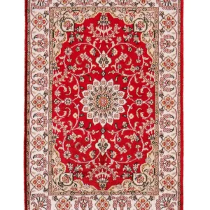 Silketeppe - Kina silke - 91 x 62 cm - rød