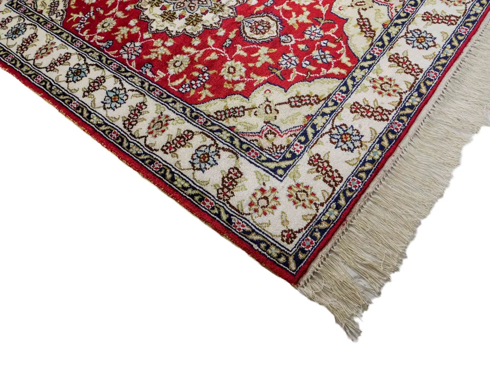 Silketeppe - Kina silke - 89 x 60 cm - rød