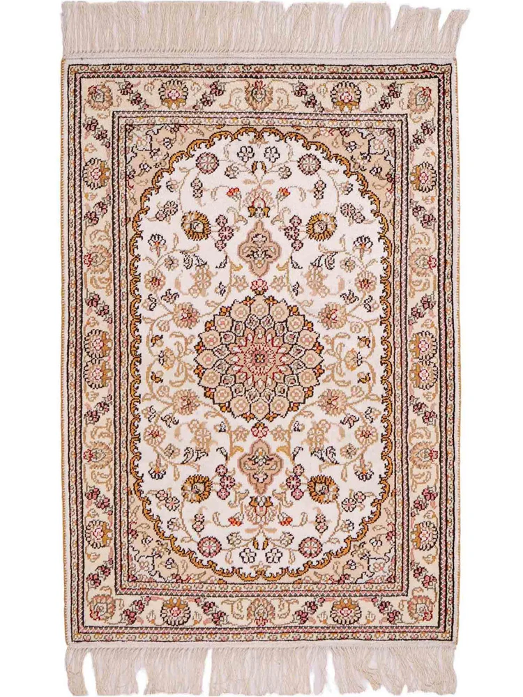Silketeppe - Kina silke - 93 x 63 cm - beige