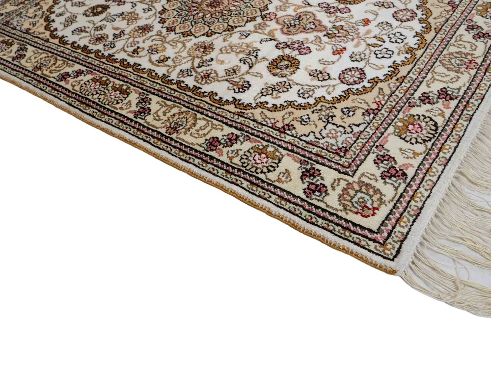 Silketeppe - Kina silke - 93 x 63 cm - beige