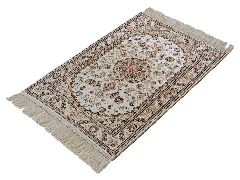 Silketeppe - Kina silke - 93 x 63 cm - beige