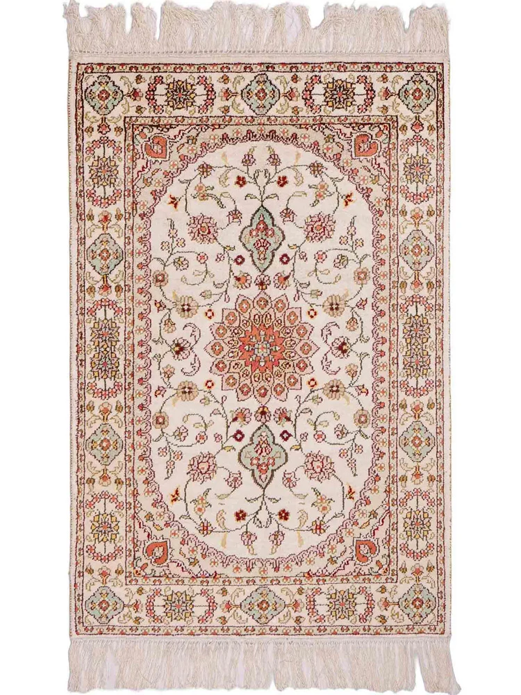 Silketeppe - Kina silke - 89 x 59 cm - beige