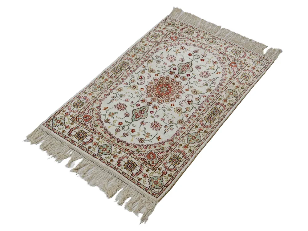 Silketeppe - Kina silke - 89 x 59 cm - beige