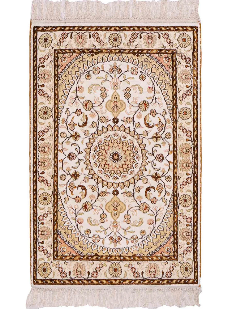 Silketeppe - Kina silke - 88 x 59 cm - beige