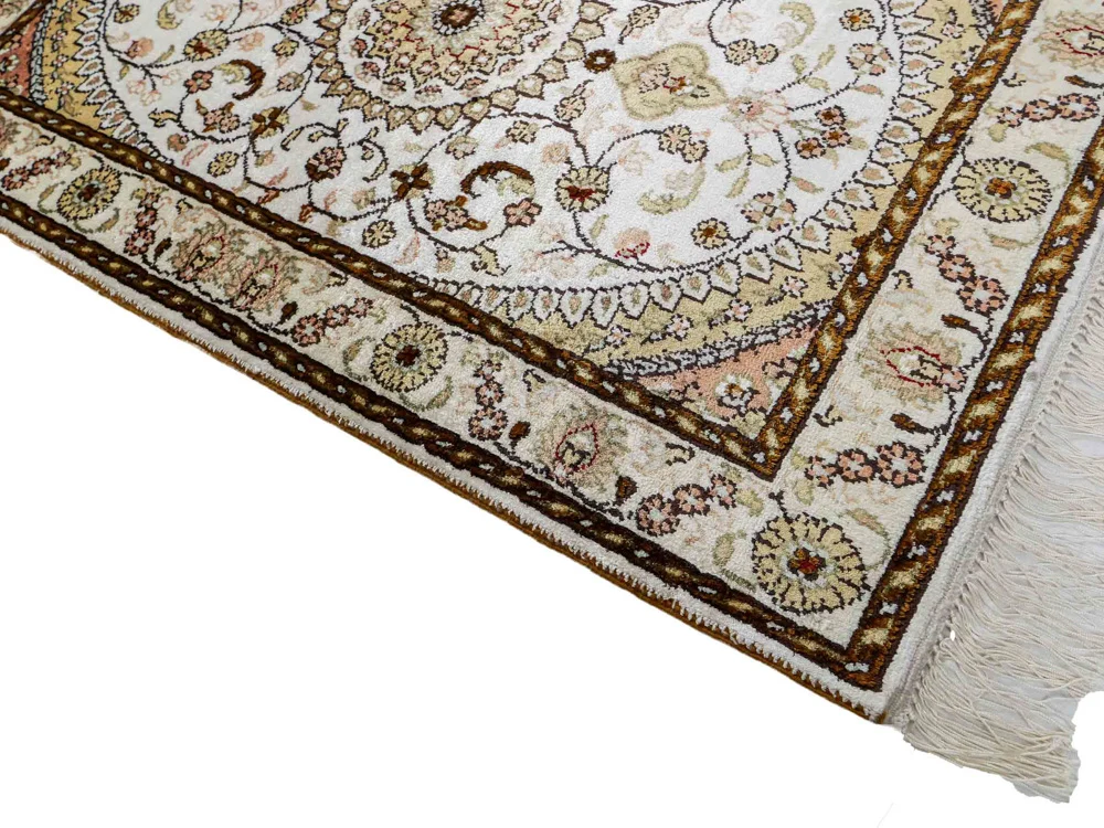 Silketeppe - Kina silke - 88 x 59 cm - beige