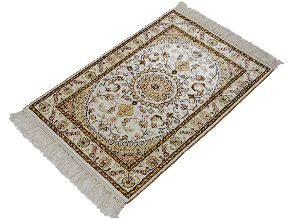 Silketeppe - Kina silke - 88 x 59 cm - beige