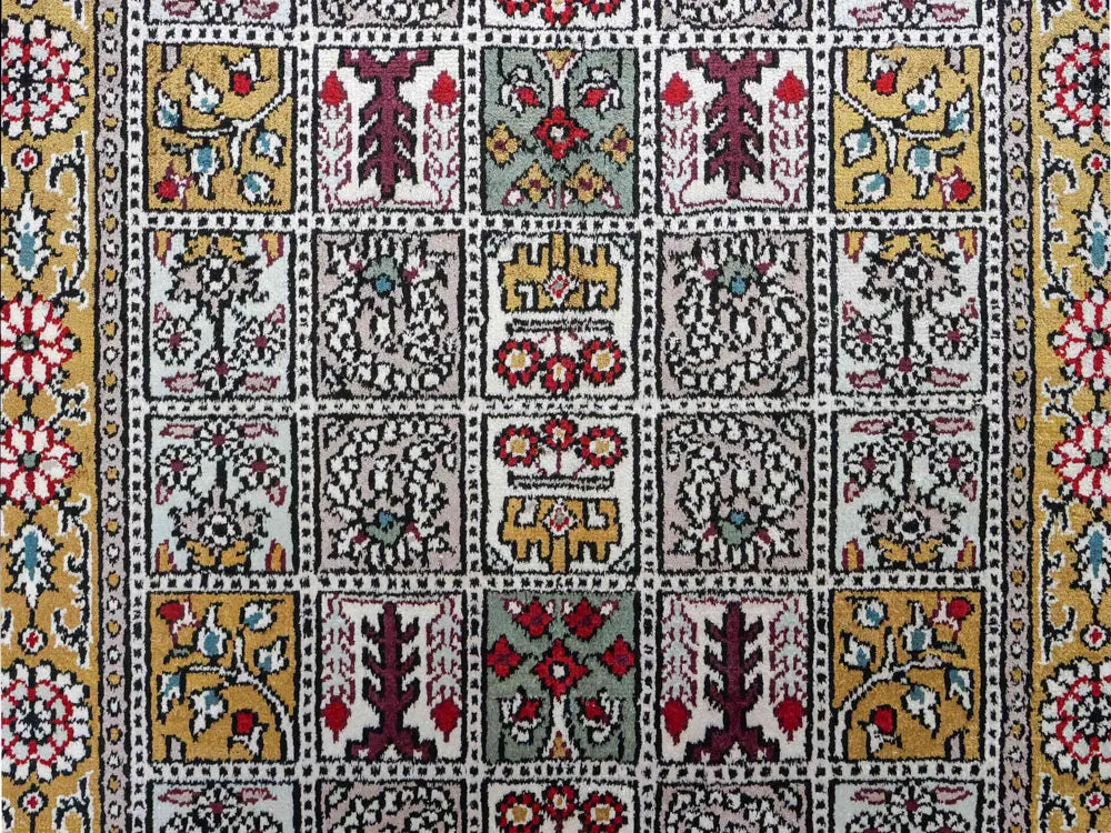 Silketeppe - Kina silke - 92 x 64 cm - flerfarget