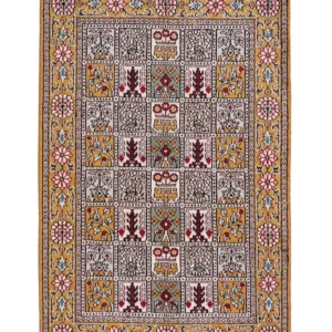 Silketeppe - Kina silke - 92 x 63 cm - flerfarget