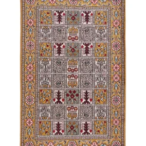 Silketeppe - Kina silke - 92 x 64 cm - flerfarget