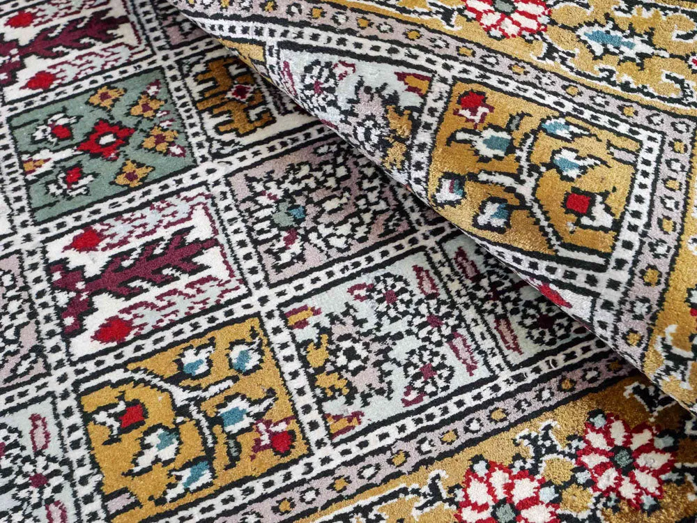 Silketeppe - Kina silke - 93 x 63 cm - flerfarget