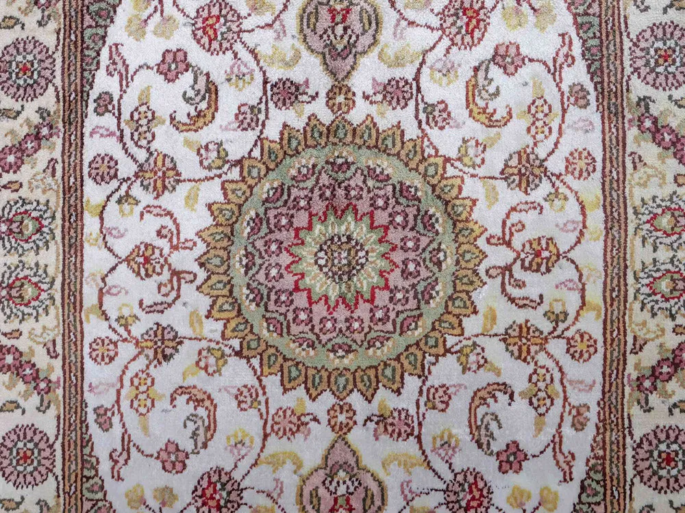 Silketeppe - Kina silke - 90 x 59 cm - krem