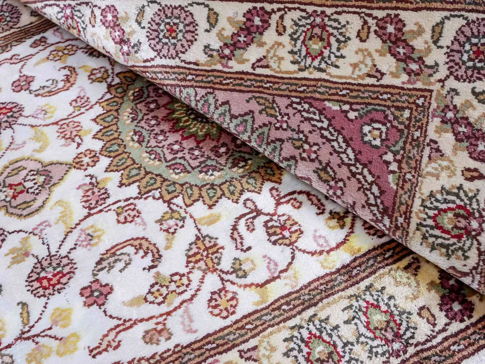 Silketeppe - Kina silke - 90 x 59 cm - krem