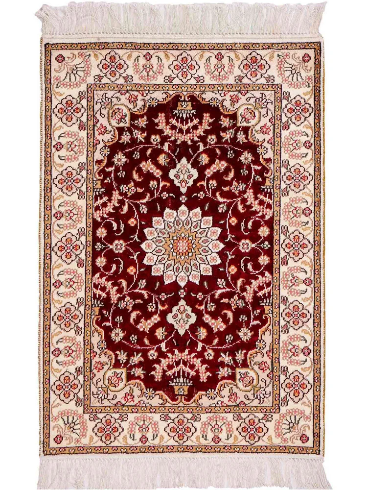 Silketeppe - Kina silke - 90 x 63 cm - mørkeblå